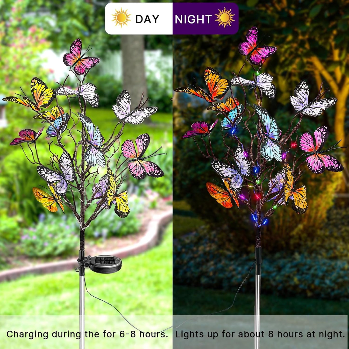 🦋Napenergiás kültéri pillangólámpák💐