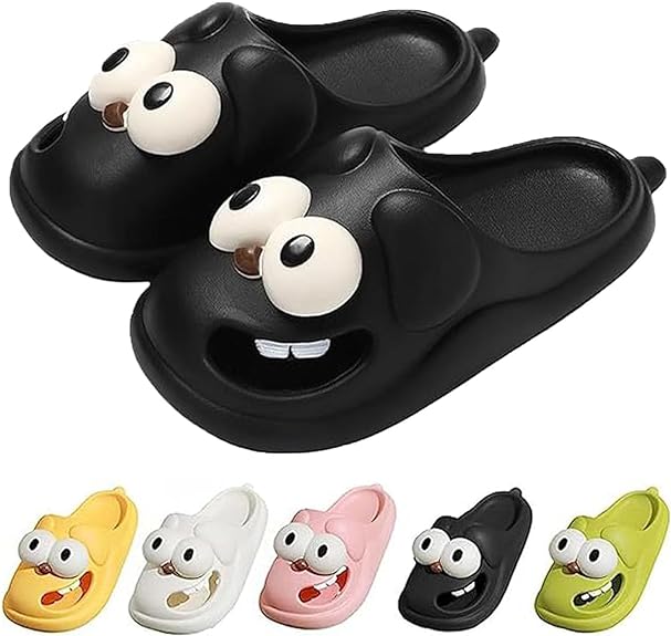 3D Big Eye Dog Fun Cartoon Package Head Eva Slippers